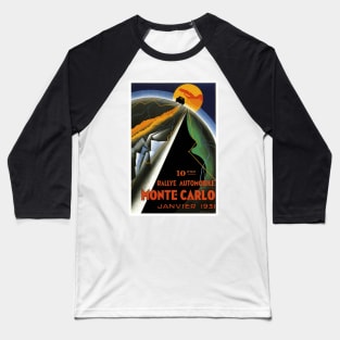 Monte Carlo Automotive Rallye, January 1931 Art Deco Poster Design Baseball T-Shirt